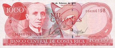 Costa Rica Money - Front