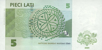 Latvia Money - Back